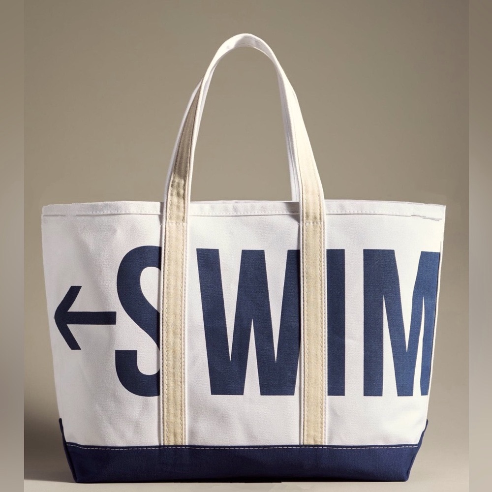 NWT | CRAB&CLEEK x Anthropologie Canvas Swim Surf Large Beach Pool Boat Toy Tote